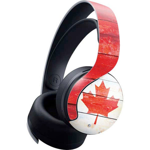 Canada Flag Light Wood PULSE 3D Wireless Headset for PS5 Skin